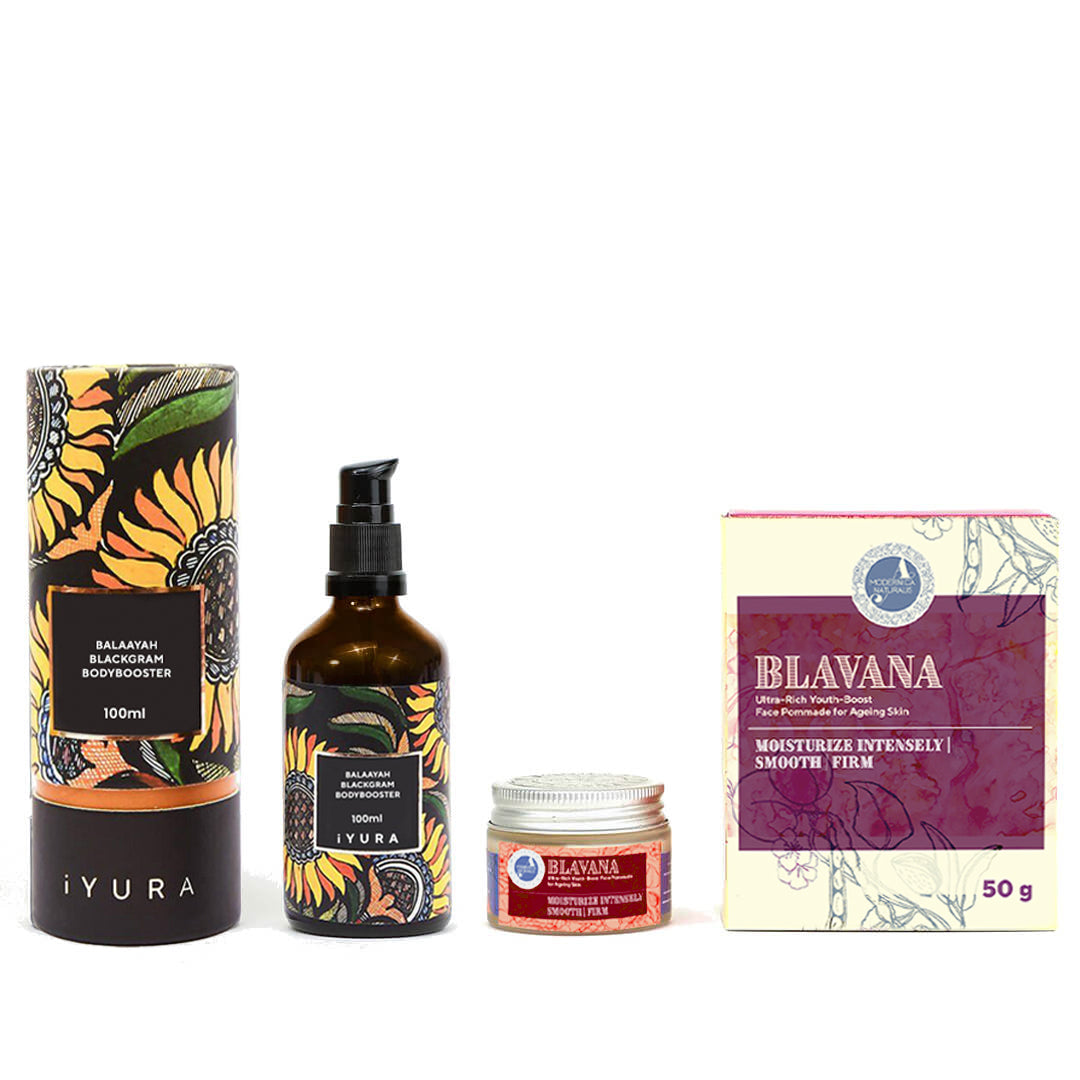 Black Gram Conjunto de Creme de Rosto de Aspeto Mais Firme e Óleo Corporal Hidratante