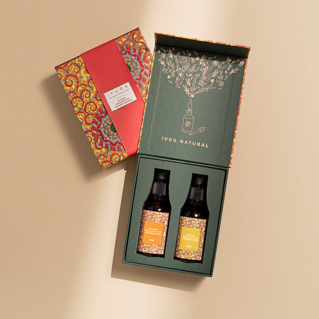 Dyumati Duo de Bruma Iluminadora para Rosto e Corpo – The Awakened Soul Blend & The Illuminated Heart Blend