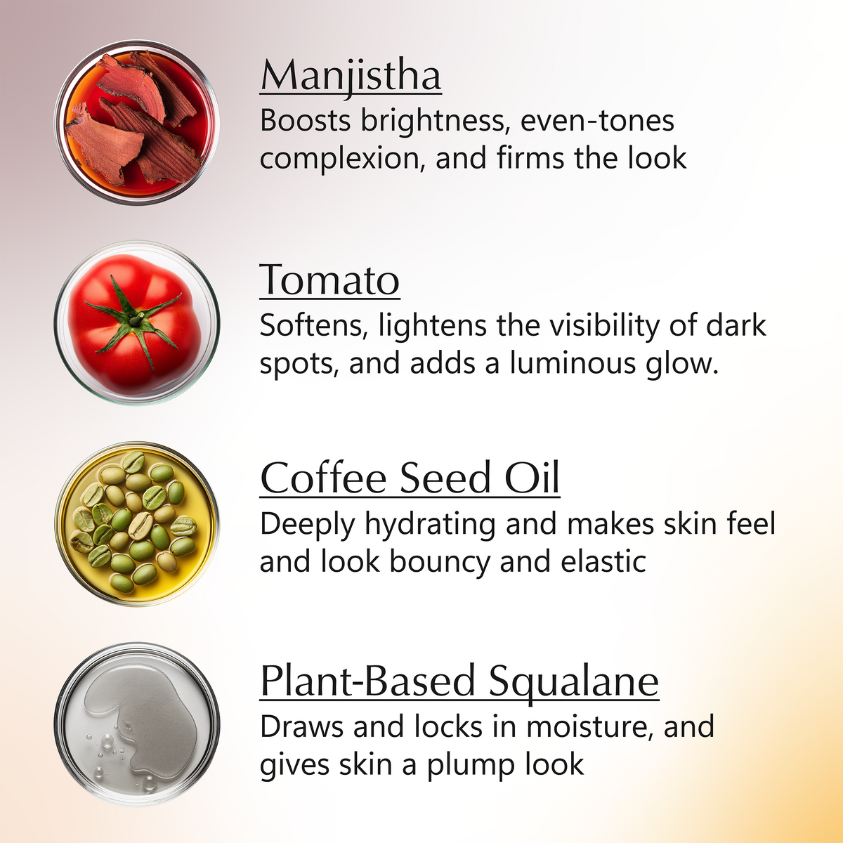 Sérum Facial Bifásico Rufolia – Ilumina, Suaviza e Preenche a Aparência da Pele Baça, Fina e Madura – Sérum Híbrido Água-Óleo com Manjistha, Tomate, Semente de Café e Esqualano de Origem Vegetal – Com Ingredientes Clinicamente Comprovados