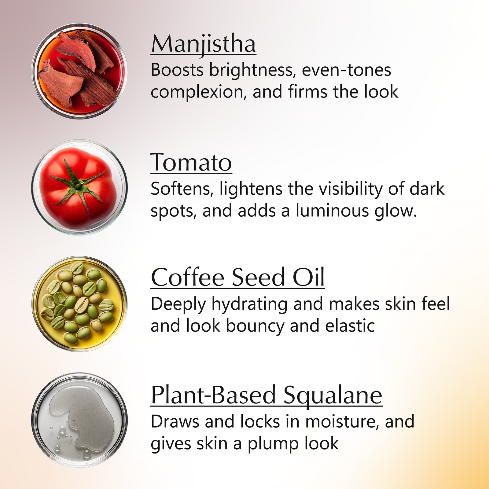 Sérum Facial Bifásico Rufolia – Ilumina, Suaviza e Preenche a Aparência da Pele Baça, Fina e Madura – Sérum Híbrido Água-Óleo com Manjistha, Tomate, Semente de Café e Esqualano de Origem Vegetal – Com Ingredientes Clinicamente Comprovados